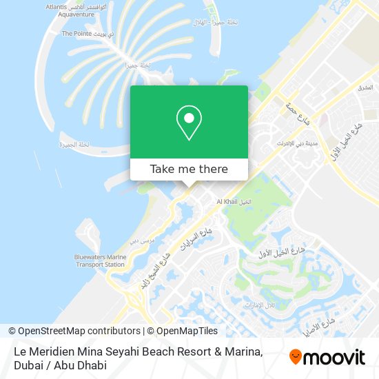 Le Meridien Mina Seyahi Beach Resort & Marina map