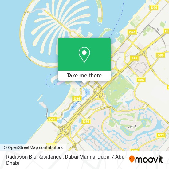 Radisson Blu Residence , Dubai Marina map