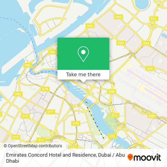 Emirates Concord Hotel and Residence map