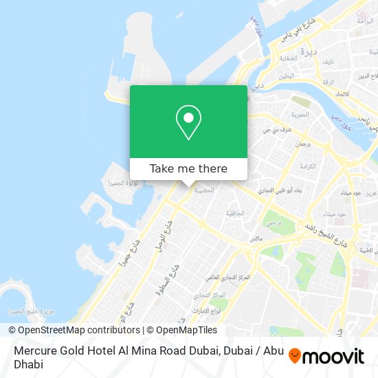 Mercure Gold Hotel Al Mina Road Dubai map