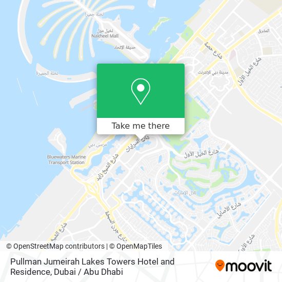 Pullman Jumeirah Lakes Towers Hotel and Residence map