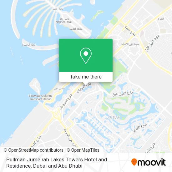 Pullman Jumeirah Lakes Towers Hotel and Residence map