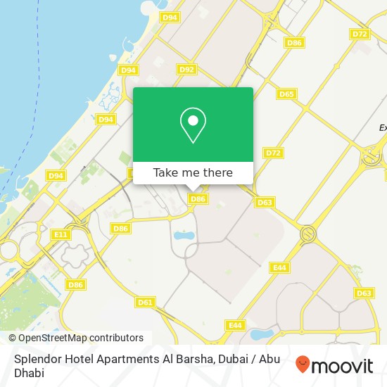 Splendor Hotel Apartments Al Barsha map