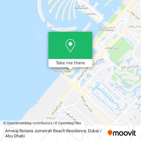 Amwaj Rotana Jumeirah Beach Residence map