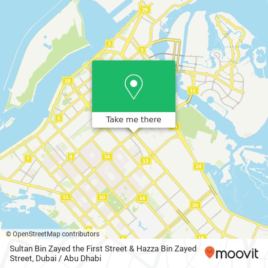 Sultan Bin Zayed the First Street & Hazza Bin Zayed Street map