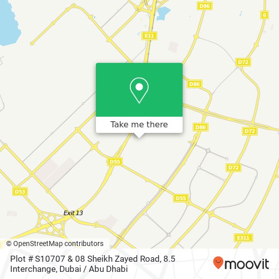 Plot # S10707 & 08 Sheikh Zayed Road, 8.5 Interchange map