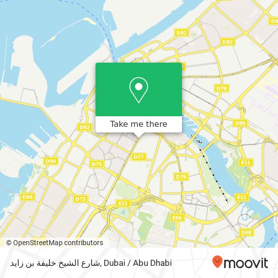 شارع الشيخ خليفة بن زايد map