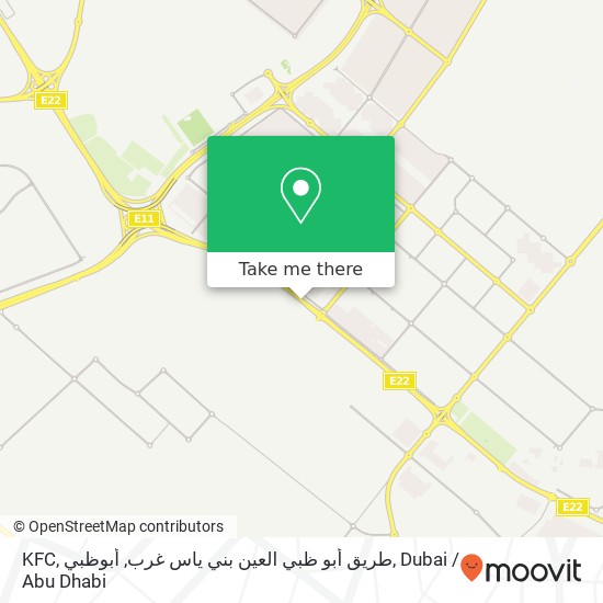 KFC, طريق أبو ظبي العين بني ياس غرب, أبوظبي map
