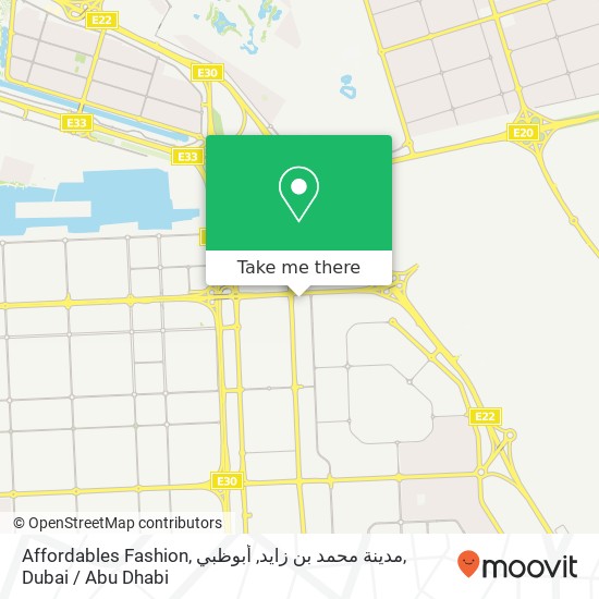 Affordables Fashion, مدينة محمد بن زايد, أبوظبي map