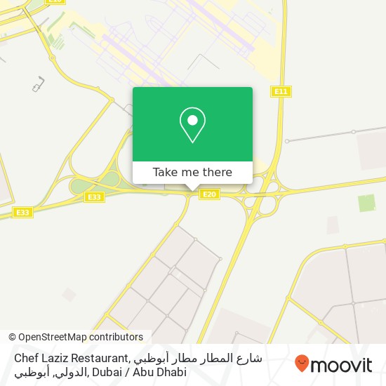 Chef Laziz Restaurant, شارع المطار مطار أبوظبي الدولي, أبوظبي map