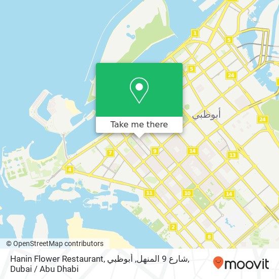 Hanin Flower Restaurant, شارع 9 المنهل, أبوظبي map