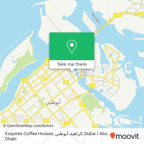 Esquires Coffee Houses, الزاهية, أبوظبي map