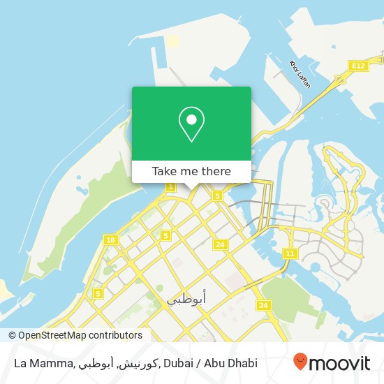 La Mamma, كورنيش, أبوظبي map