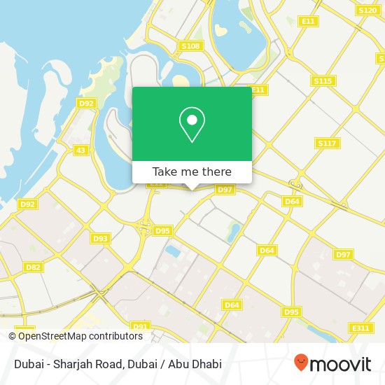 Dubai - Sharjah Road map