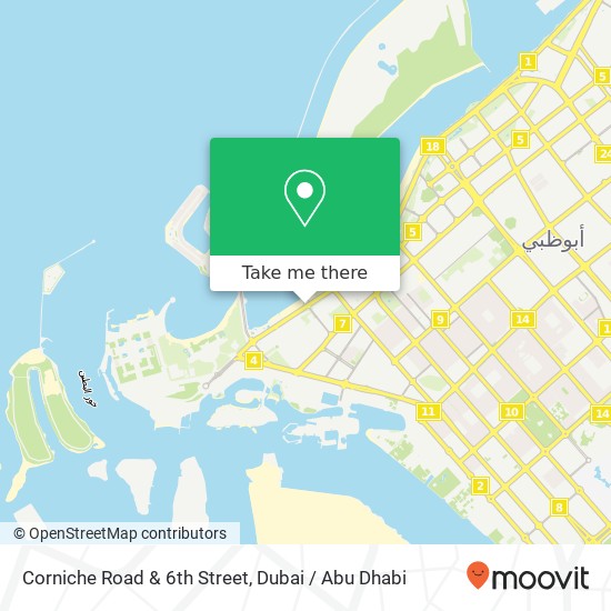 Corniche Road & 6th Street map