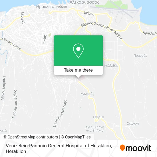 Venizeleio-Pananio General Hospital of Heraklion map