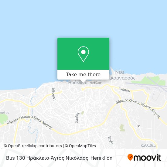 Bus 130 Ηράκλειο-Άγιος Νικόλαος map
