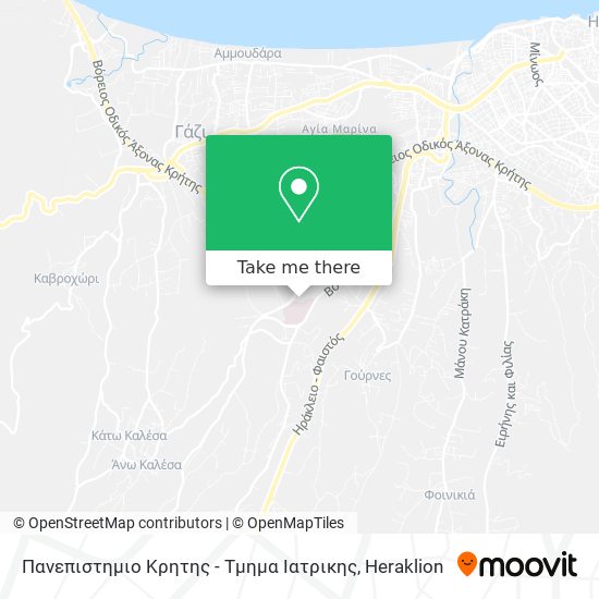 Πανεπιστημιο Κρητης - Τμημα Ιατρικης map