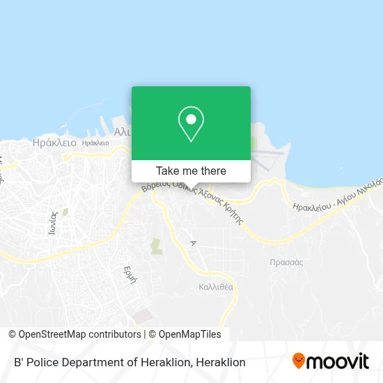 B' Police Department of Heraklion map