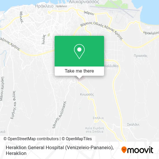 Heraklion General Hospital (Venizeleio-Pananeio) map
