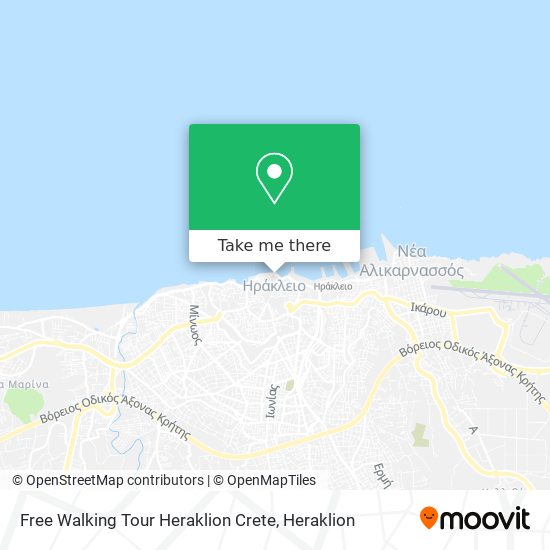 Free Walking Tour Heraklion Crete map