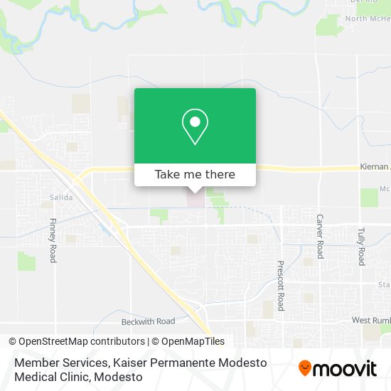 Member Services, Kaiser Permanente Modesto Medical Clinic map