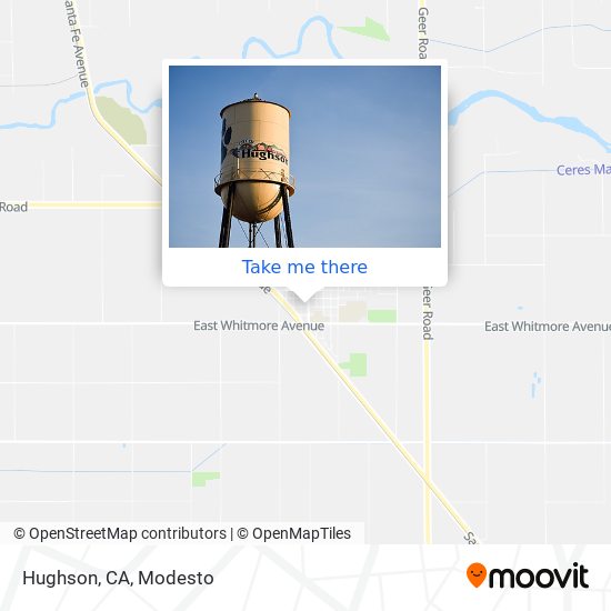 Hughson, CA map