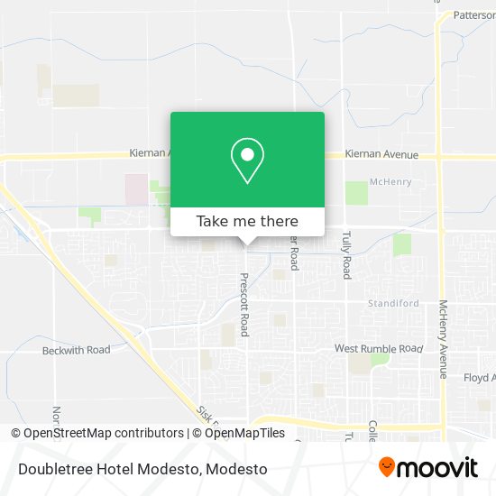 Doubletree Hotel Modesto map