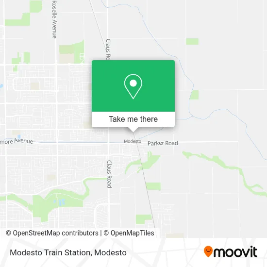 Modesto Train Station map