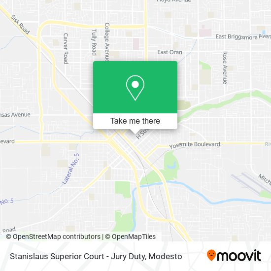 Stanislaus Superior Court - Jury Duty map