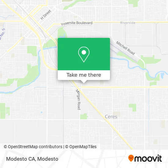 Modesto CA map