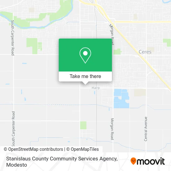 Stanislaus County Community Services Agency map
