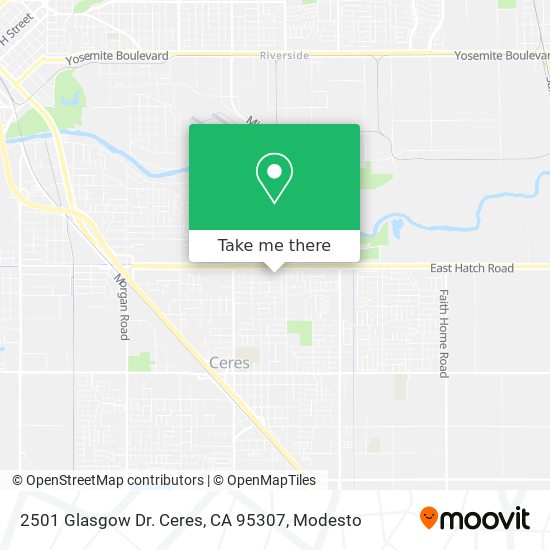 Mapa de 2501 Glasgow Dr. Ceres, CA 95307