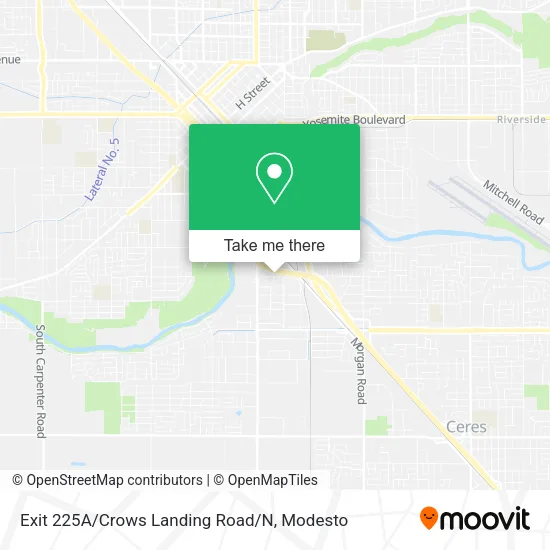 Mapa de Exit 225A/Crows Landing Road/N