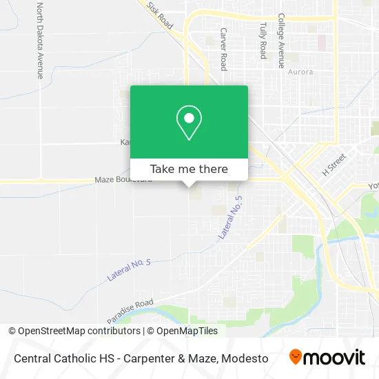 Central Catholic HS - Carpenter & Maze map
