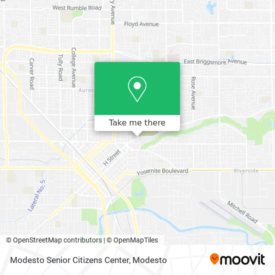 Modesto Senior Citizens Center map