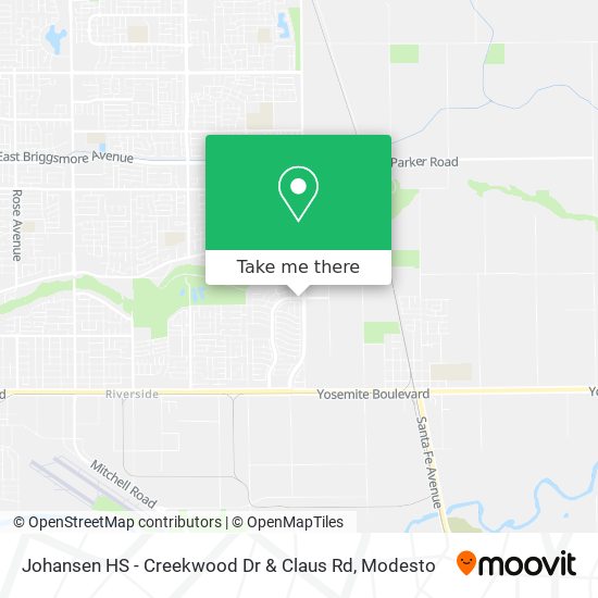 Johansen HS - Creekwood Dr & Claus Rd map