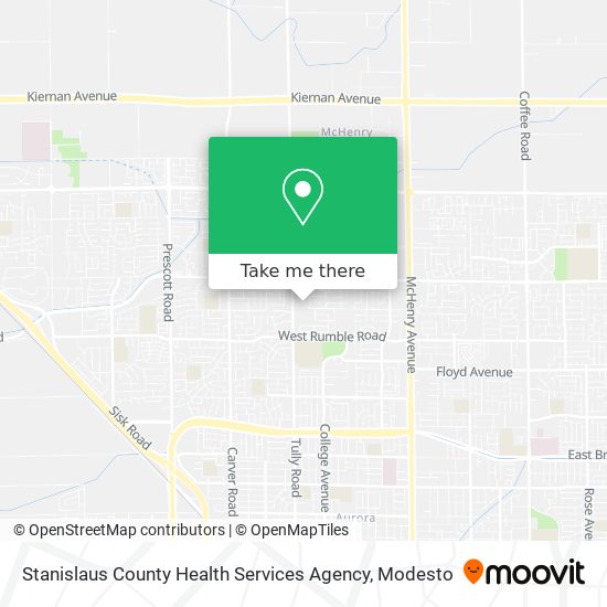 Mapa de Stanislaus County Health Services Agency