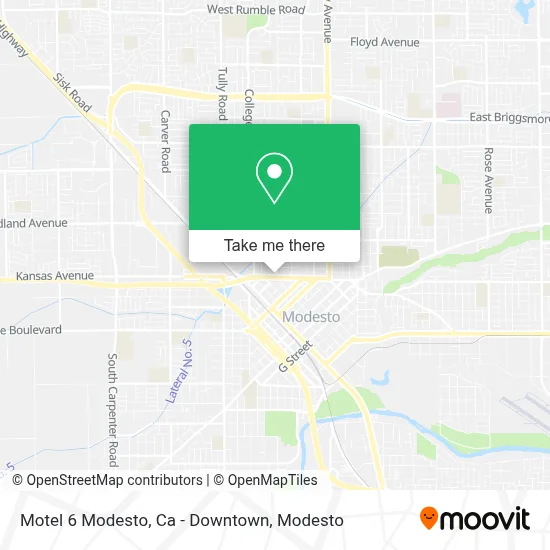 Motel 6 Modesto, Ca - Downtown map
