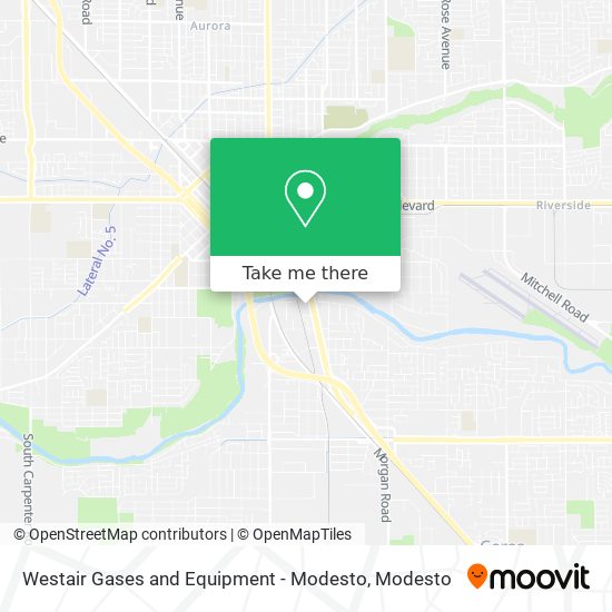 Mapa de Westair Gases and Equipment - Modesto
