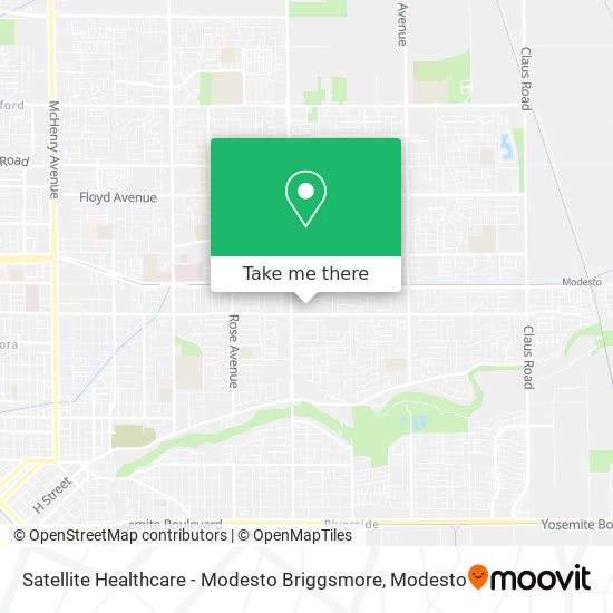Satellite Healthcare - Modesto Briggsmore map