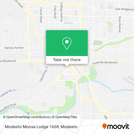 Modesto Moose Lodge 1608 map