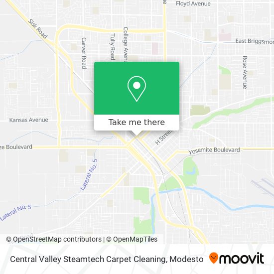 Central Valley Steamtech Carpet Cleaning map