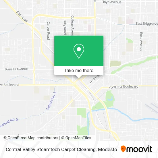 Central Valley Steamtech Carpet Cleaning map