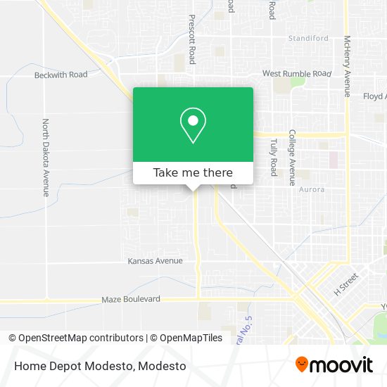 Home Depot Modesto map