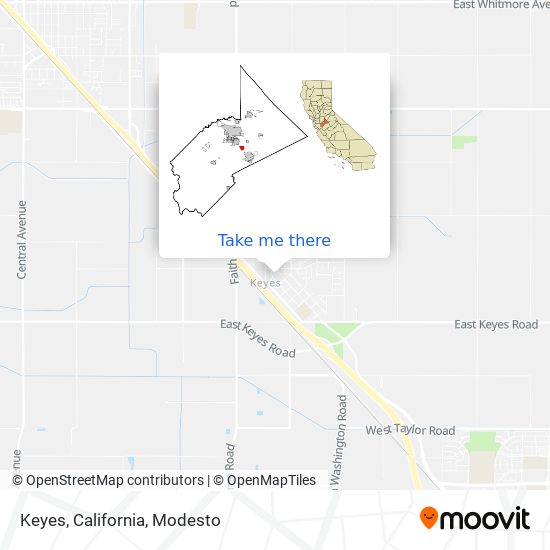 Keyes, California map