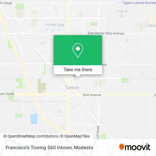 Francisco's Towing $60 Intown map