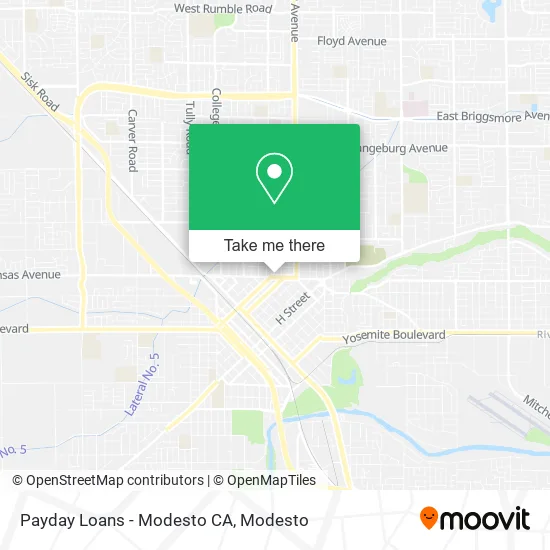 Payday Loans - Modesto CA map