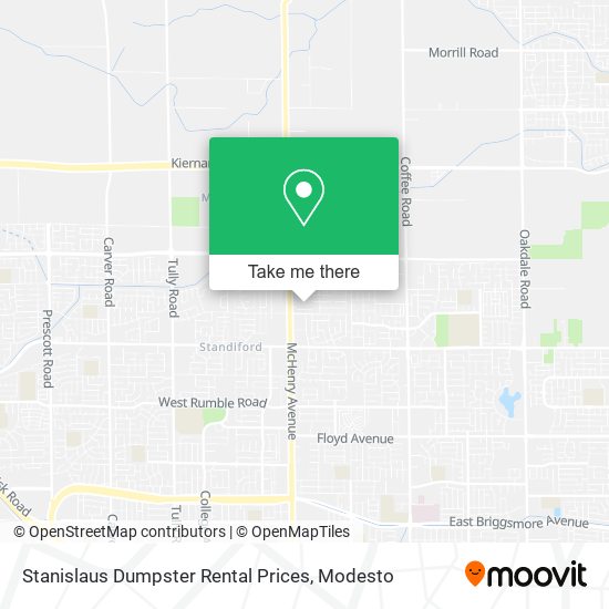 Stanislaus Dumpster Rental Prices map