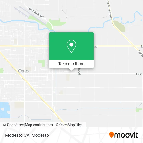 Modesto CA map
